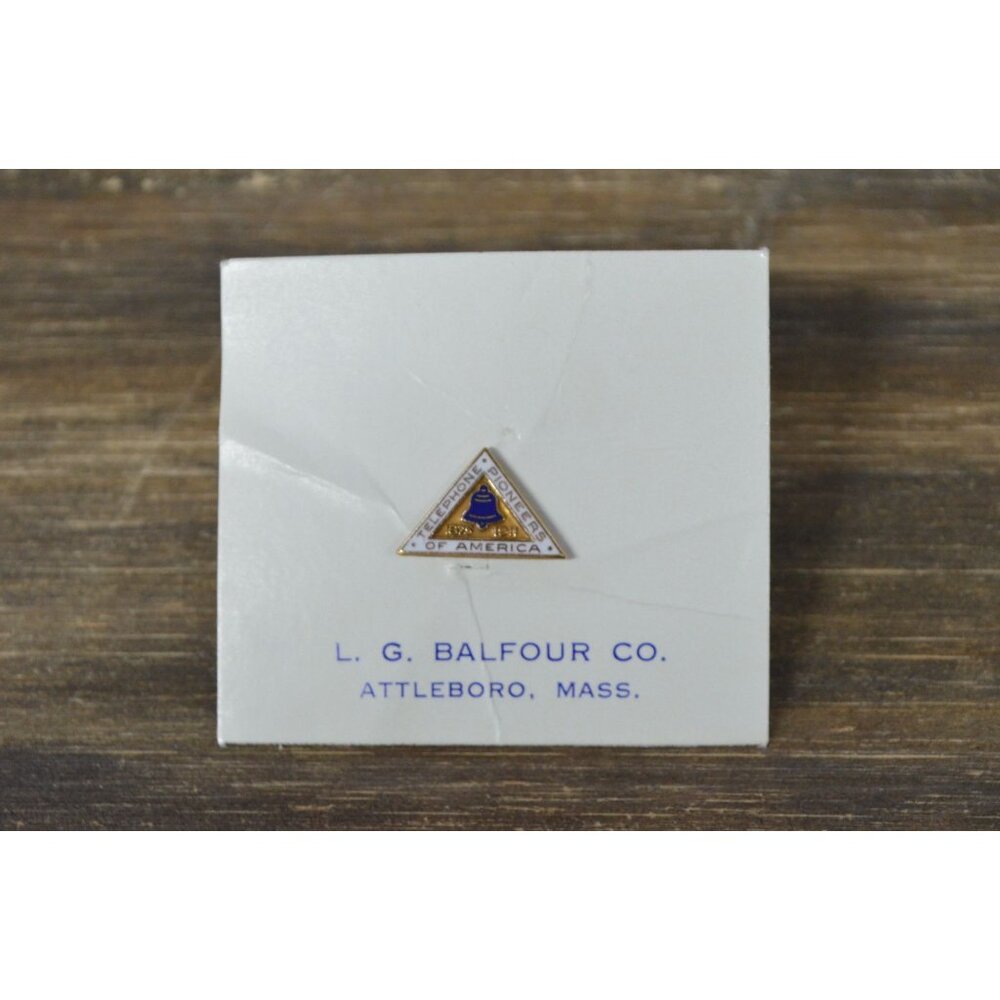 1/10 10K Gold Filled Balfour Telephone Pioneers Pin Badge Vintage